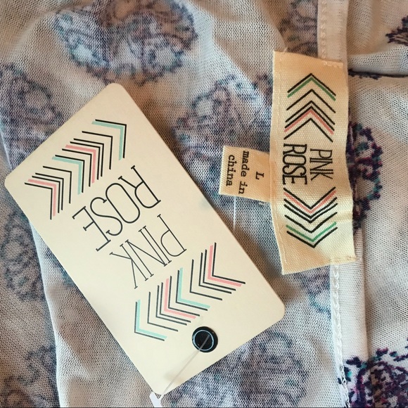 pink rose white blue tank NWT - Picture 6 of 7